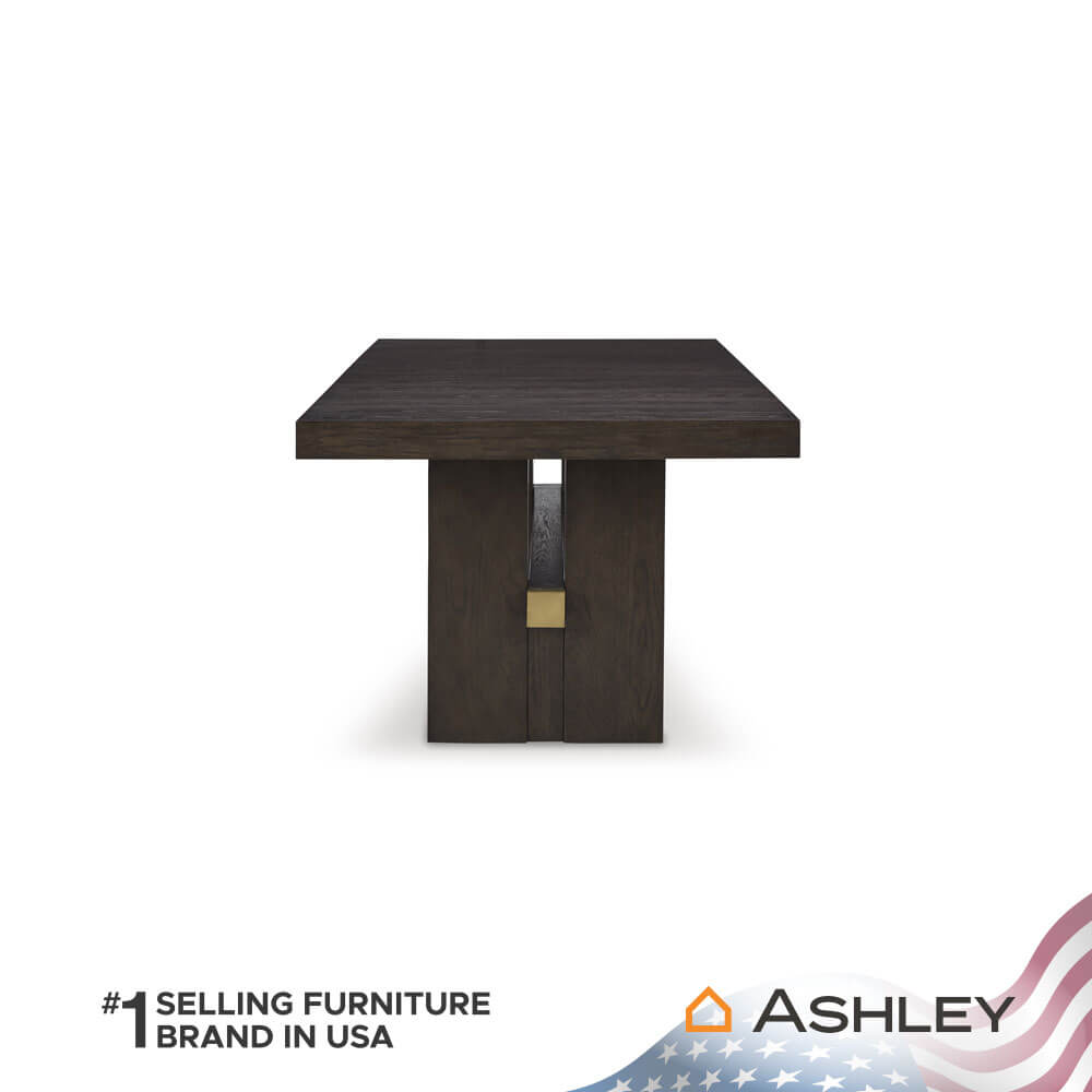 โต๊ะอาหาร ปรับขนาดได้ ASHLEY FURNITURE HOMESTORE รุ่น BURKHAUS/182-228 สีน้ำตาลเข้ม