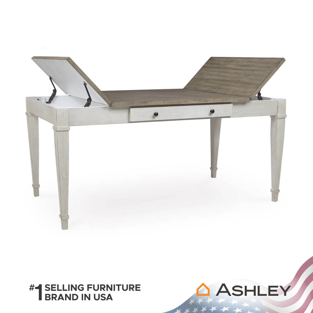 โต๊ะอาหารพร้อมลิฟท์ท็อป ASHLEY FURNITURE HOMESTORE รุ่น SKEMPTON/167 สีขาววินเทจ