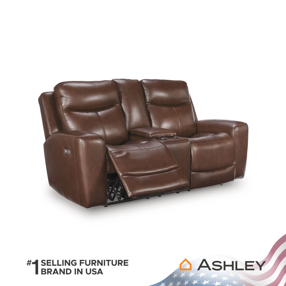 โซฟาปรับเอนนอนไฟฟ้า 2 ที่นั่งพร้อมที่วางแขน ASHLEY FURNITURE HOMESTORE  รุ่น MOMENTUM MOVES/2RRM สีน้ำตาลเข้ม