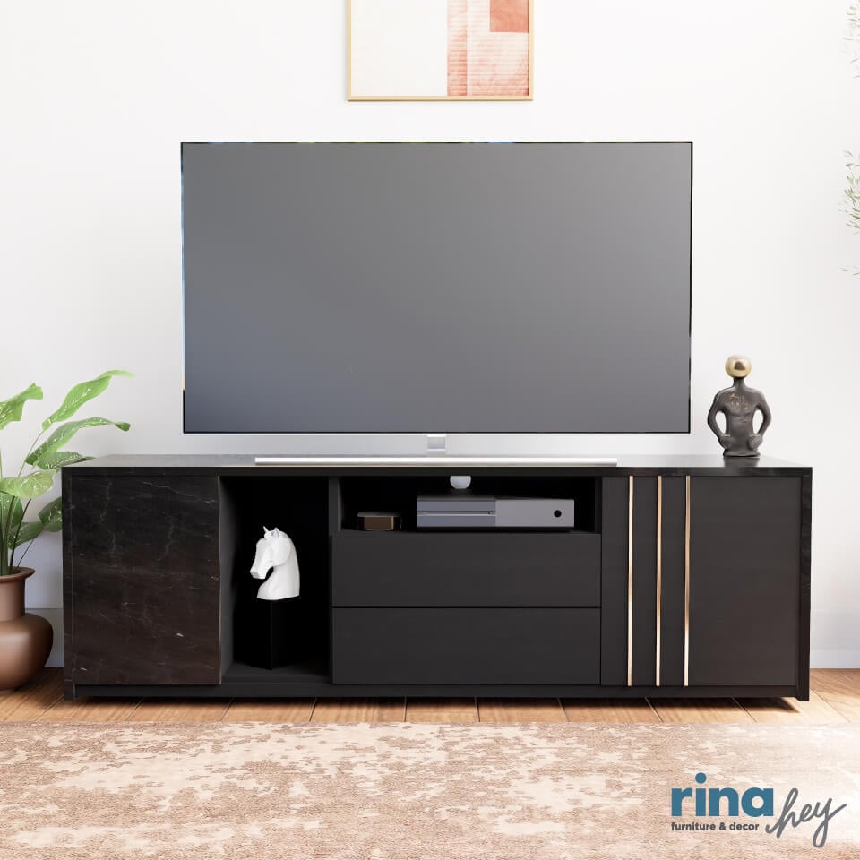 ตู้วางทีวี RINA HEY MODERNO/160 สีดำ