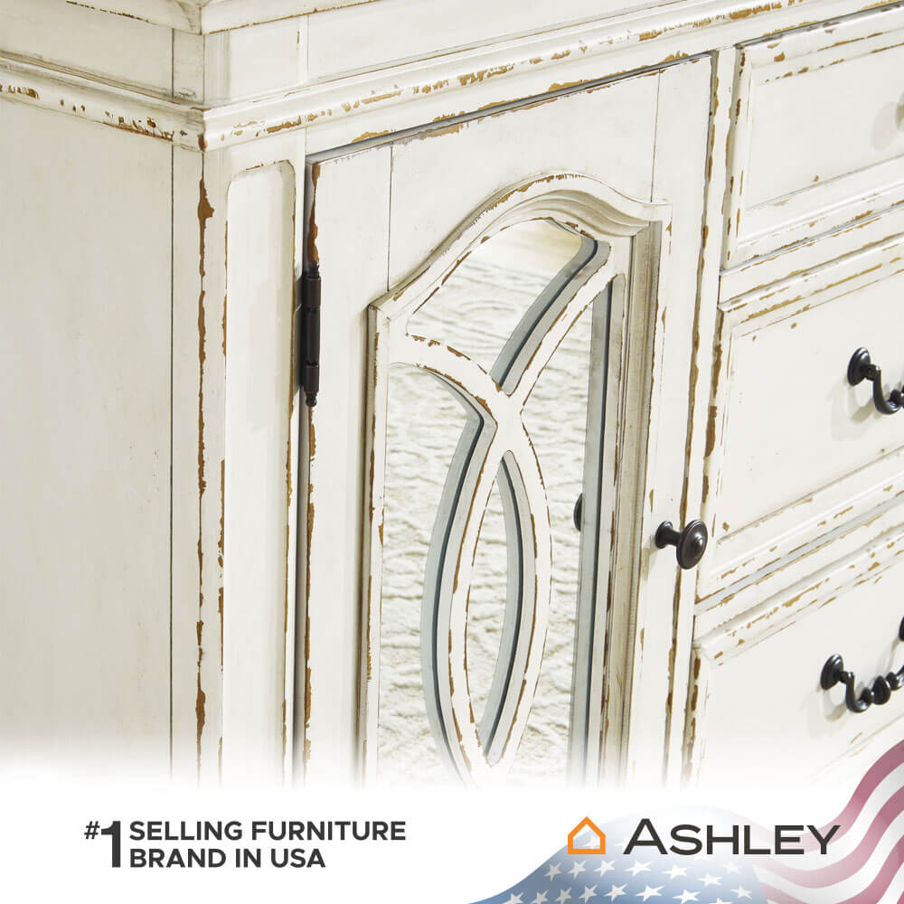 ตู้เตี้ยบานผสม ASHLEY FURNITURE HOMESTORE รุ่น REALYN/162 สีขาววินเทจ