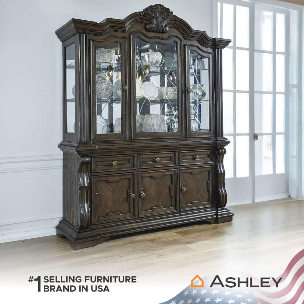 ตู้เตี้ยบานผสม ASHLEY FURNITURE HOMESTORE รุ่น MAYLEE/181 สีน้ำตาลเข้ม