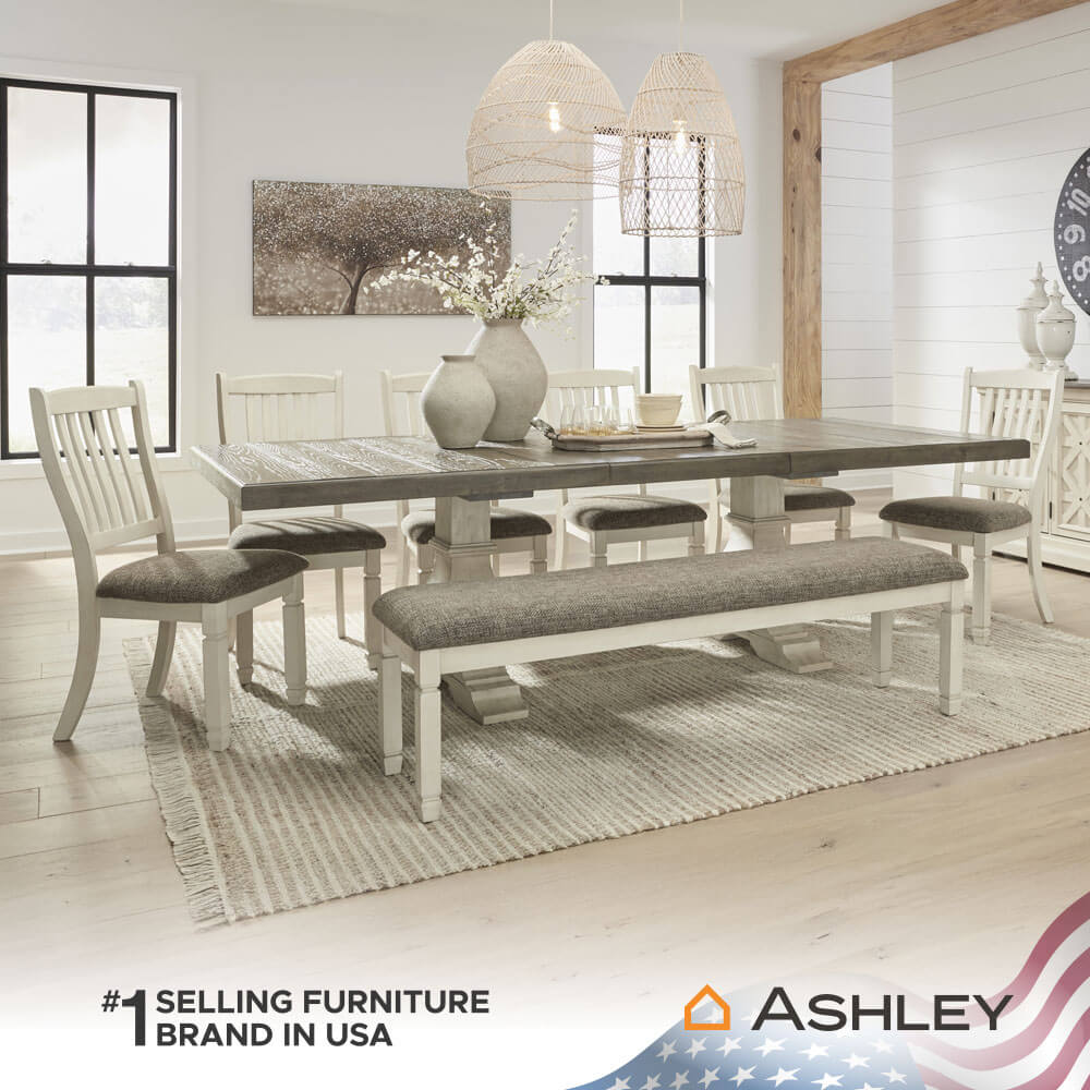 ม้านั่ง ASHLEY FURNITURE HOMESTORE รุ่น BOLANBURG/165 สีขาววินเทจ_4