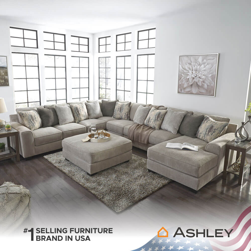 โซฟาตัว L ด้านขวา ASHLEY FURNITURE HOMESTORE รุ่น ARDSLEY/R สีน้ำตาลอ่อน