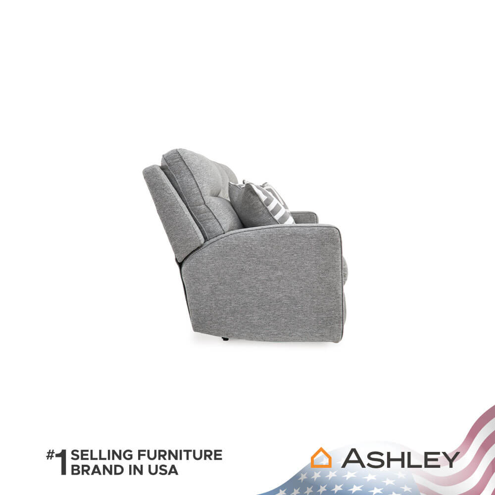 โซฟาปรับเอนไฟฟ้า 3 ที่นั่ง พร้อมพนักพิงศีรษะปรับได้ ASHLEY FURNITURE HOMESTORE รุ่น BISCOE/3RRM สีเทาอ่อน