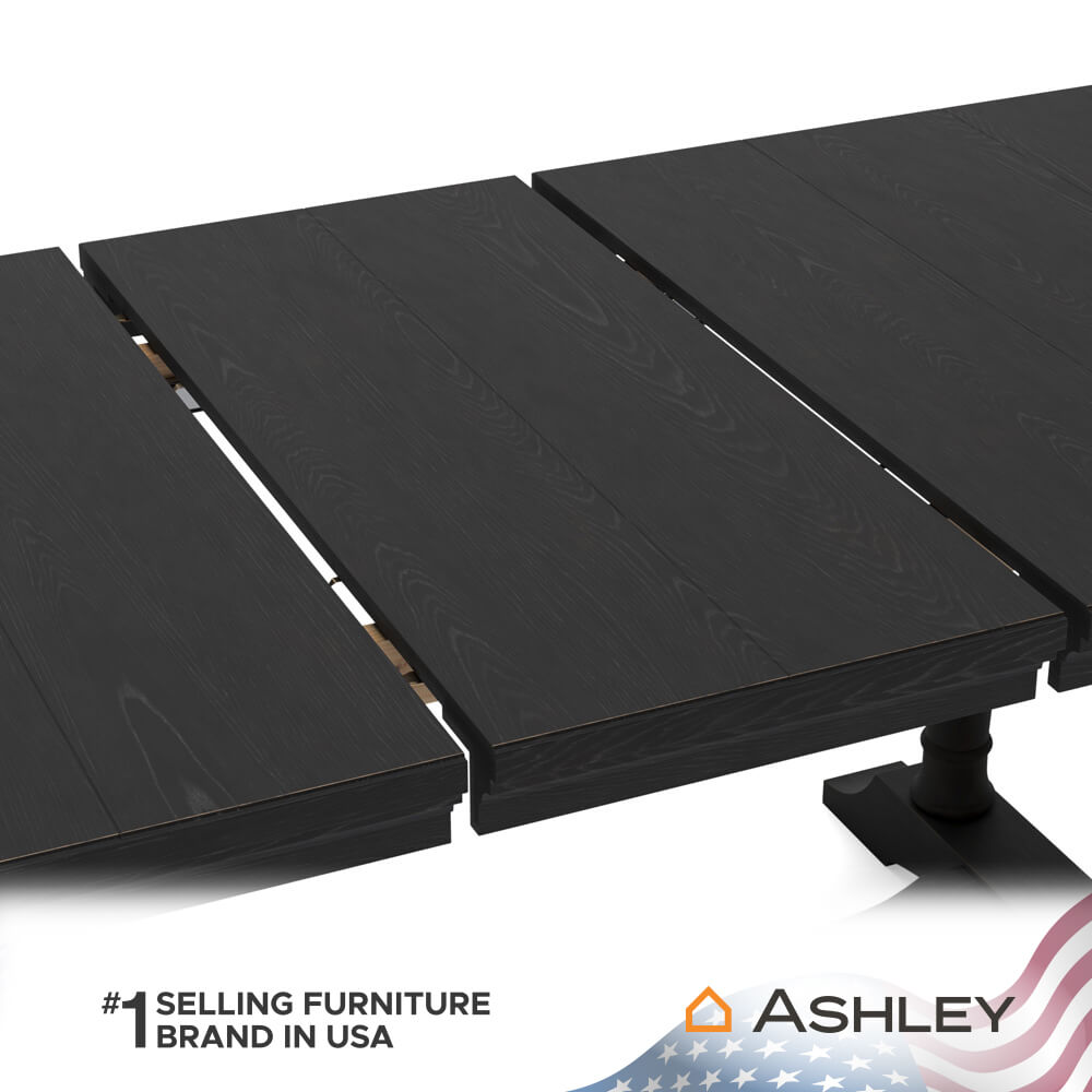 โต๊ะอาหาร ปรับขนาดได้ ASHLEY FURNITURE HOMESTORE รุ่น WELLTERN/192-235 สีดำ