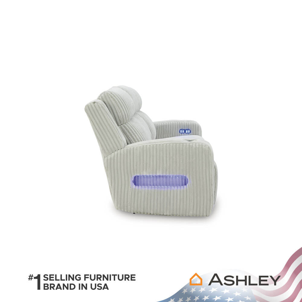 โซฟาปรับเอนไฟฟ้า 3 ที่นั่ง พร้อมพนักพิงศีรษะปรับได้ ASHLEY FURNITURE HOMESTORE รุ่น TWINBROOKE/3RRM สีเทาอ่อน