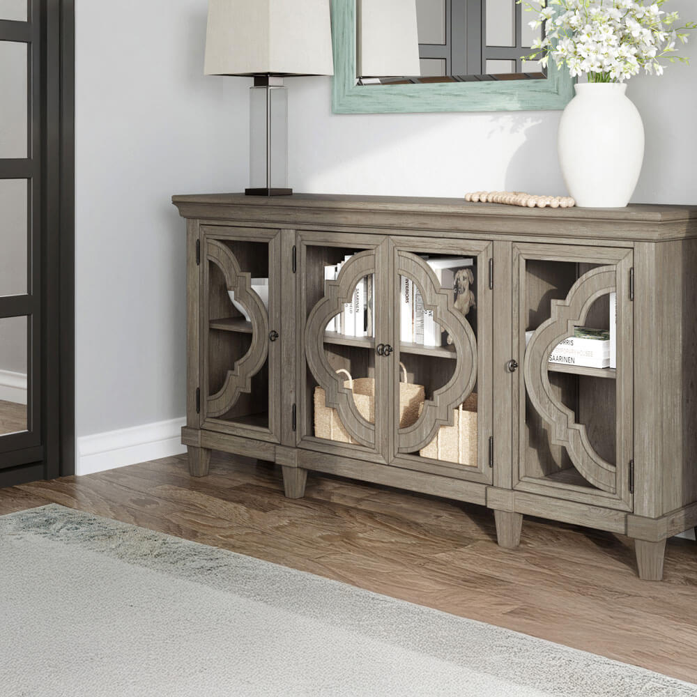 ตู้เตี้ยบานเปิด ASHLEY FURNITURE HOMESTORE รุ่น FOSSIL RIDGE/193 สีเทาวินเทจ