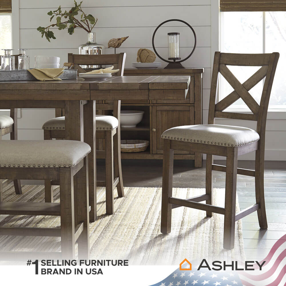 เก้าอี้บาร์ ASHLEY FURNITURE HOMESTORE รุ่น MORIVILLE สีเบจ