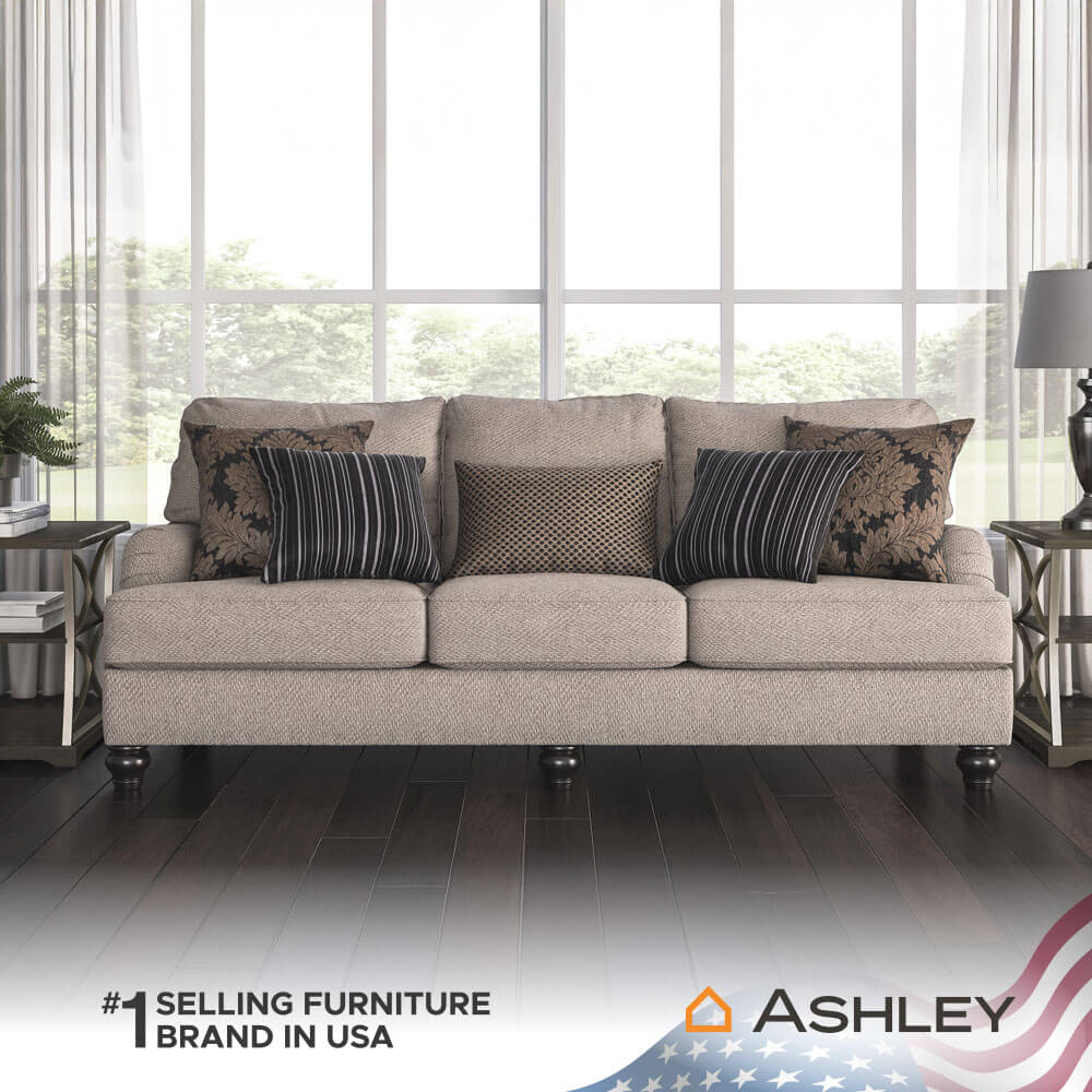 โซฟา 3 ที่นั่ง ASHLEY FURNITURE HOMESTORE รุ่น FERMOY/3 สีน้ำตาลอ่อน