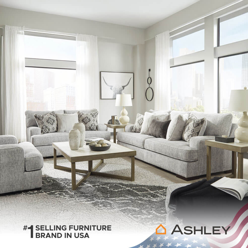 โซฟา 2 ที่นั่ง ASHLEY FURNITURE HOMESTORE รุ่น MERCADO/2 สีเทาอ่อน