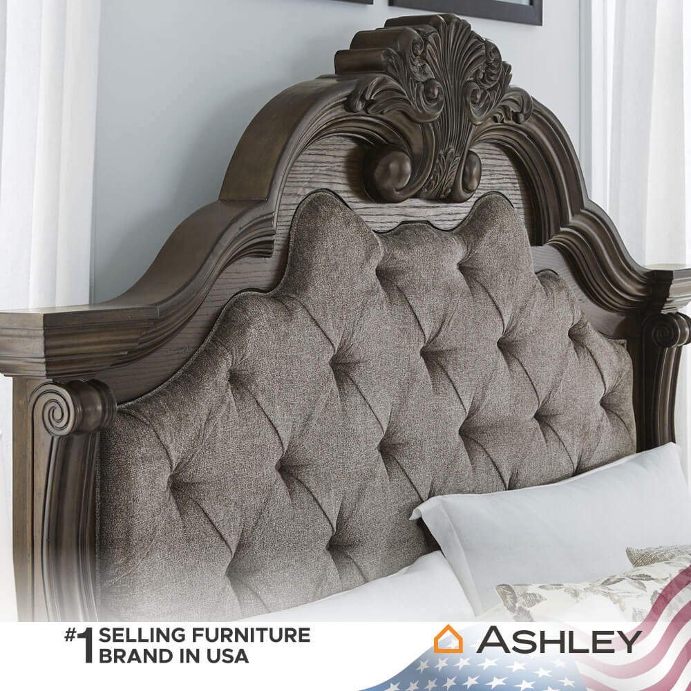 เตียงนอนขนาด 6 ฟุต ASHLEY FURNITURE HOMESTORE รุ่น MAYLEE/180 สีน้ำตาลเข้ม