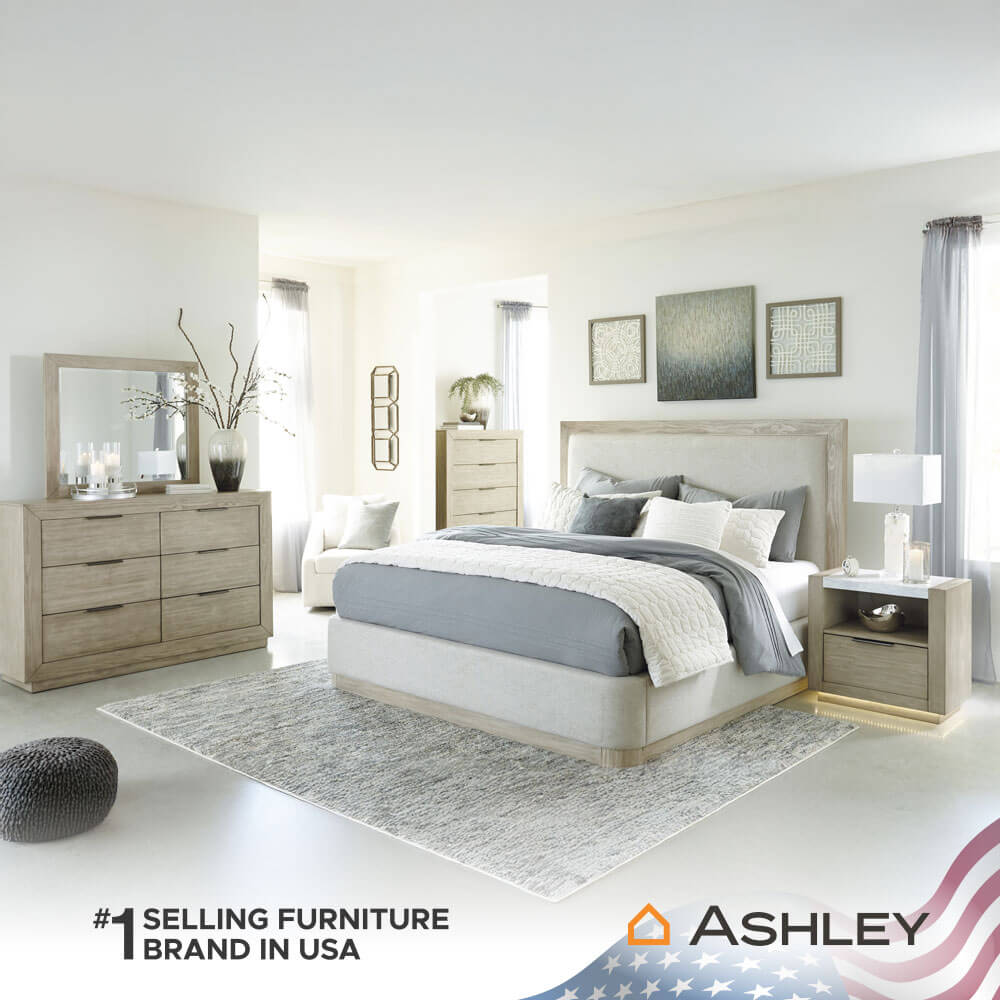เตียงนอนขนาด 6 ฟุต ASHLEY FURNITURE HOMESTORE รุ่น HENNINGTON/180 สีไม้ธรรมชาติ