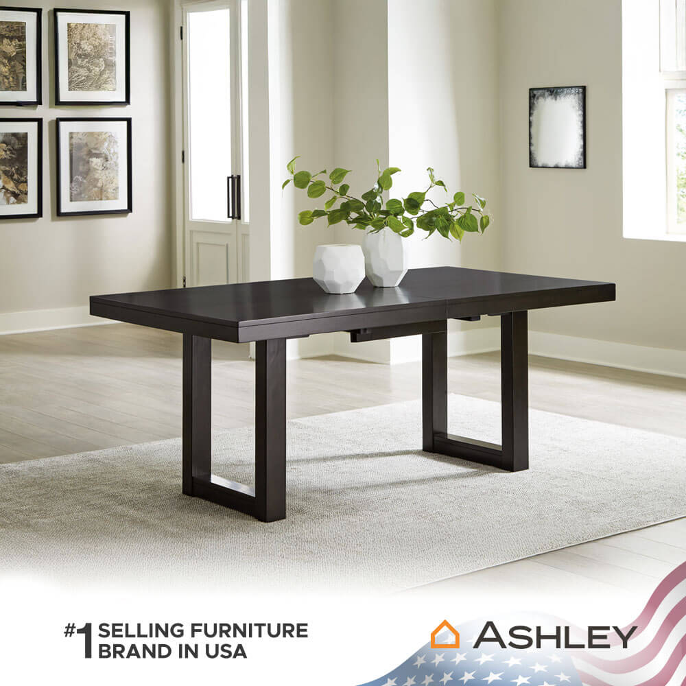 โต๊ะอาหาร ปรับขนาดได้ ASHLEY FURNITURE HOMESTORE รุ่น NEYMORTON/183-228 สีน้ำตาลเข้ม