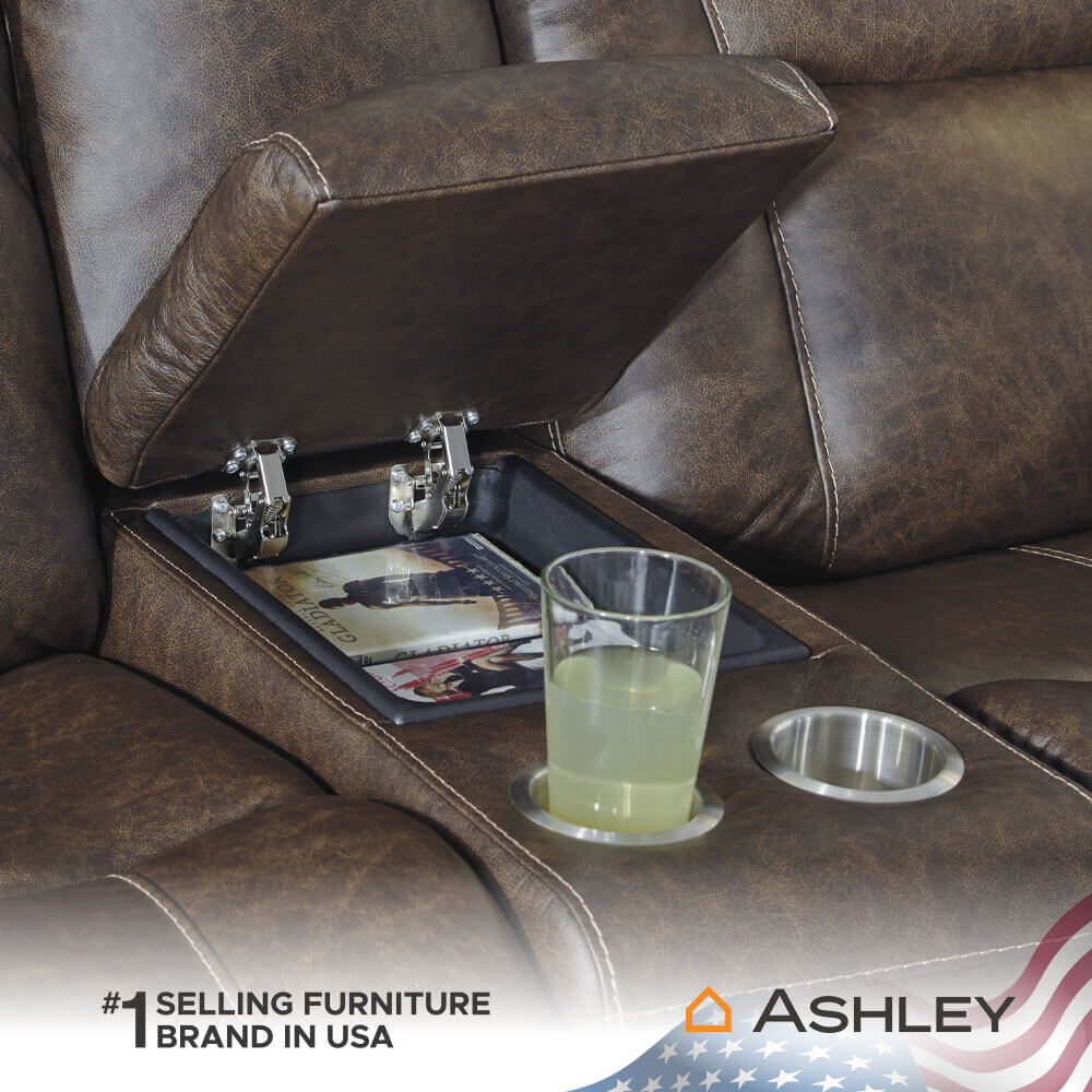 โซฟาปรับเอนไฟฟ้า 2 ที่นั่งพร้อมที่วางแขน ASHLEY FURNITURE HOMESTORE รุ่น WURSTROW/2RRM สีน้ำตาล