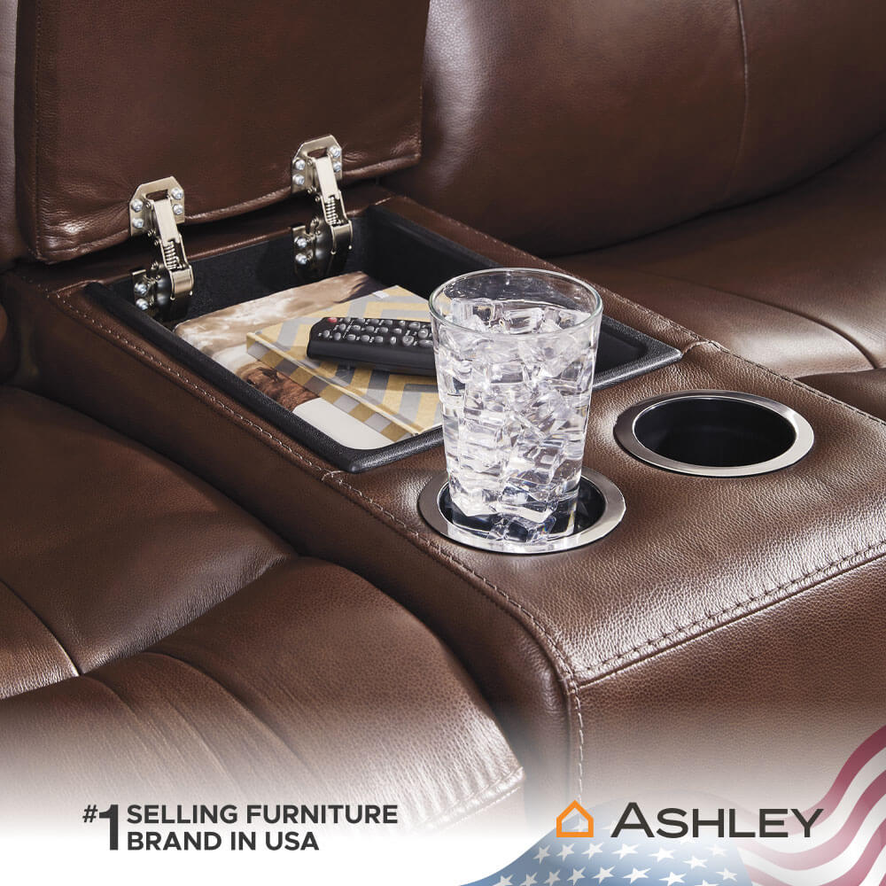 โซฟาปรับเอนนอนไฟฟ้า 2 ที่นั่งพร้อมที่วางแขน ASHLEY FURNITURE HOMESTORE  รุ่น MOMENTUM MOVES/2RRM สีน้ำตาลเข้ม