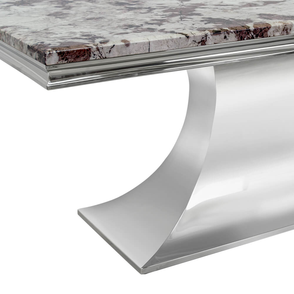 โต๊ะอาหารหินอ่อนสังเคราะห์ CHIC REPUBLIC รุ่น HERNANDEZ-CH/180 MARBLE สีขาวและเทา