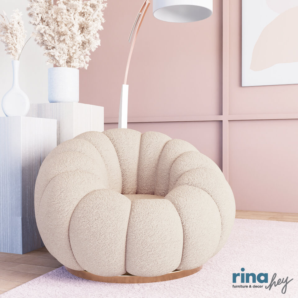 โซฟา 1 ที่นั่งแบบหมุนได้ RINA HEY รุ่น MIRONA/1 สีครีม