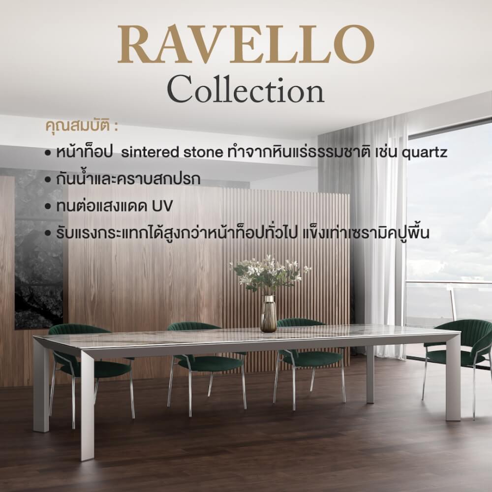 โต๊ะอาหาร CHIC REPUBLIC รุ่น RAVELLO/240 สีขาวซัมเมอร์
