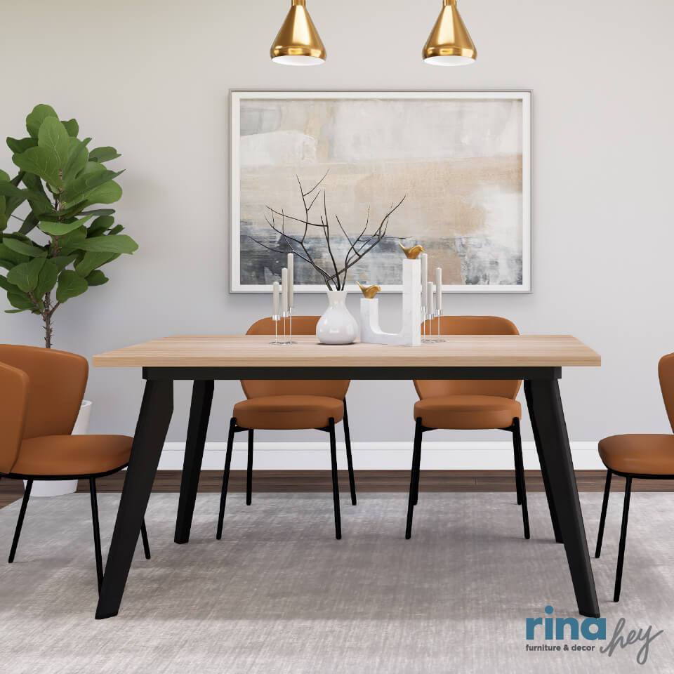 โต๊ะอาหาร RINA HEY รุ่น CHAPTER PLUS RECTANGULAR/145 สีน้ำตาลอ่อน_6