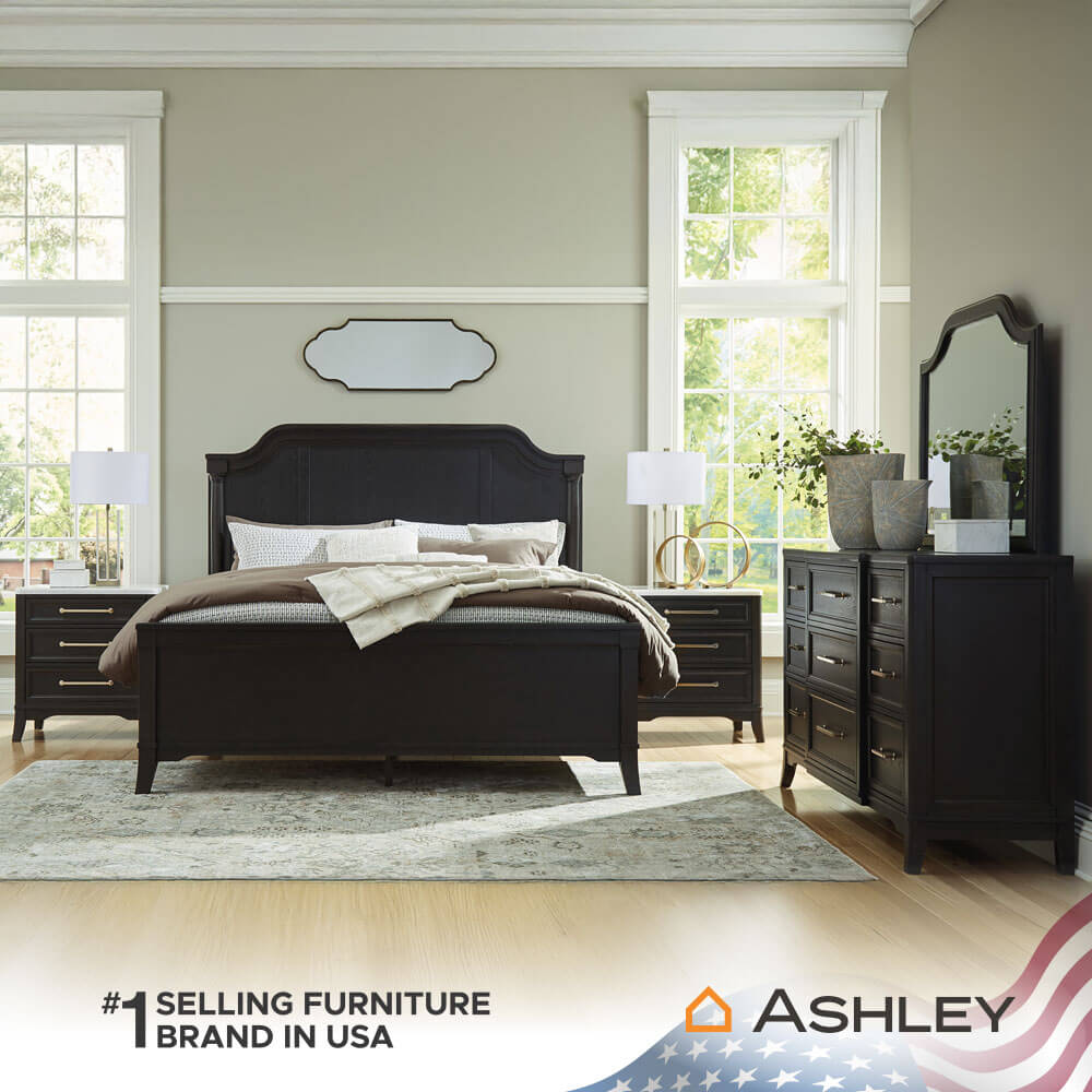 เตียงนอนขนาด 6 ฟุต ASHLEY FURNITURE HOMESTORE รุ่น WELLTERN/180 สีดำ