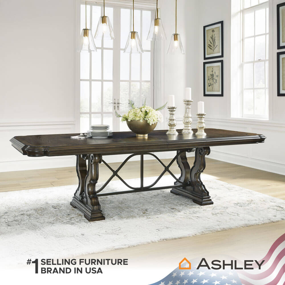 โต๊ะอาหาร ปรับขนาดได้ ASHLEY FURNITURE HOMESTORE รุ่น MAYLEE/183-275 สีน้ำตาลเข้ม