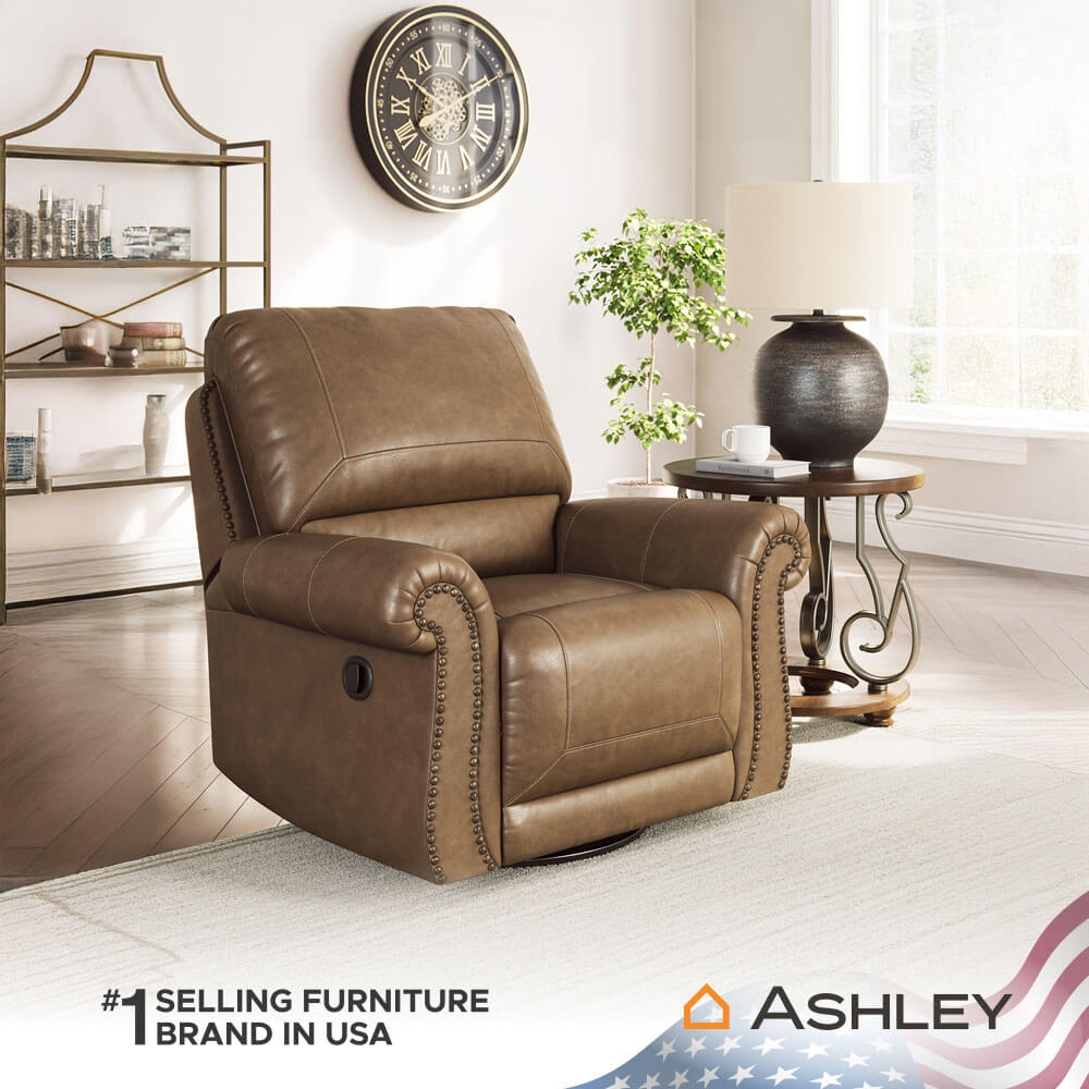โซฟาปรับเอนนอน 1 ที่นั่ง ASHLEY FURNITURE HOMESTORE รุ่น SHADSBURNE/1R สีน้ำตาล