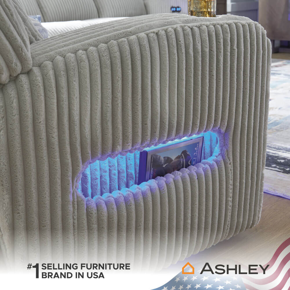 โซฟาปรับเอนไฟฟ้า 2 ที่นั่งพร้อมที่วางแขน ASHLEY FURNITURE HOMESTORE รุ่น TWINBROOKE/2RRM สีเทาอ่อน