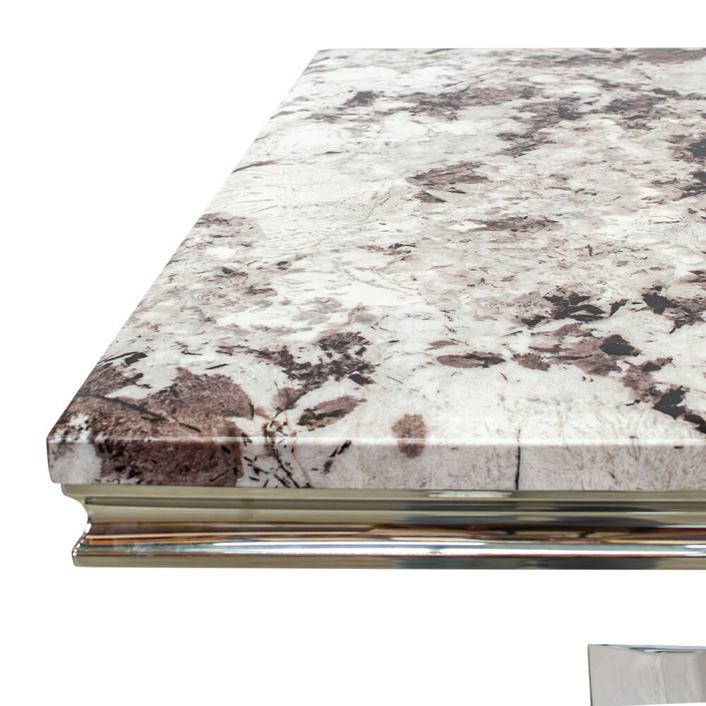 โต๊ะอาหารหินอ่อนสังเคราะห์ CHIC REPUBLIC รุ่น HERNANDEZ-CH/180 MARBLE สีขาวและเทา