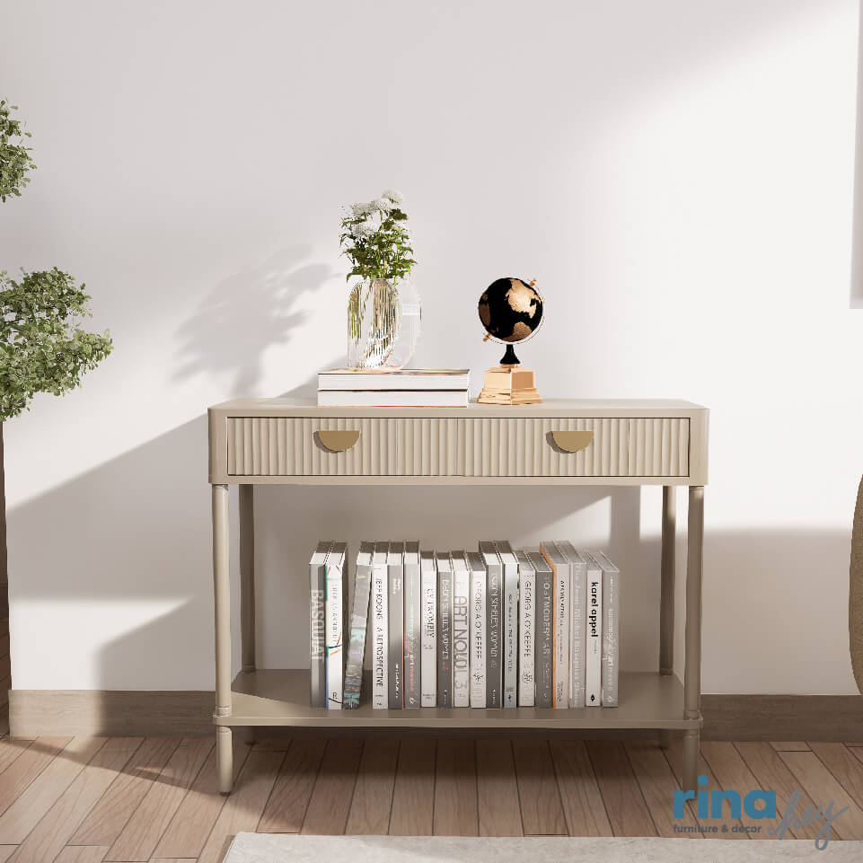 โต๊ะคอนโซล RINA HEY รุ่น CAYDEN/90 สีน้ำตาลอมเทา