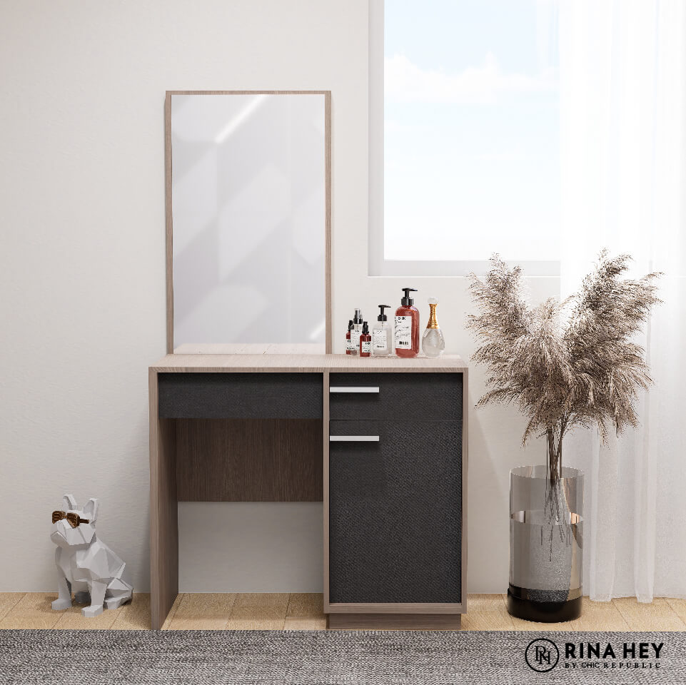 โต๊ะเครื่องแป้ง RINA HEY รุ่น KAIZER/90 สีน้ำตาลอ่อน