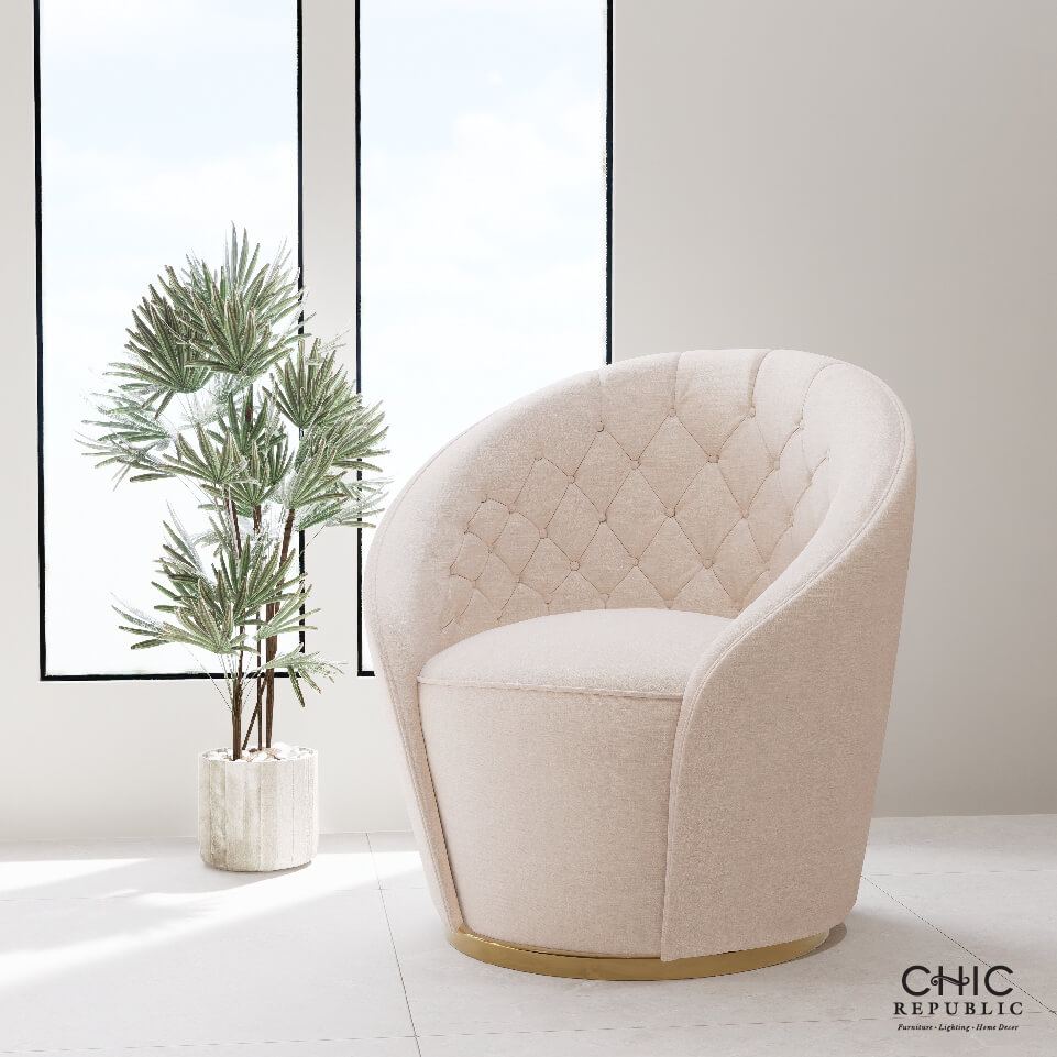 โซฟา 1 ที่นั่งแบบหมุนได้ CHIC REPUBLIC รุ่น BABEN/1 สีครีม