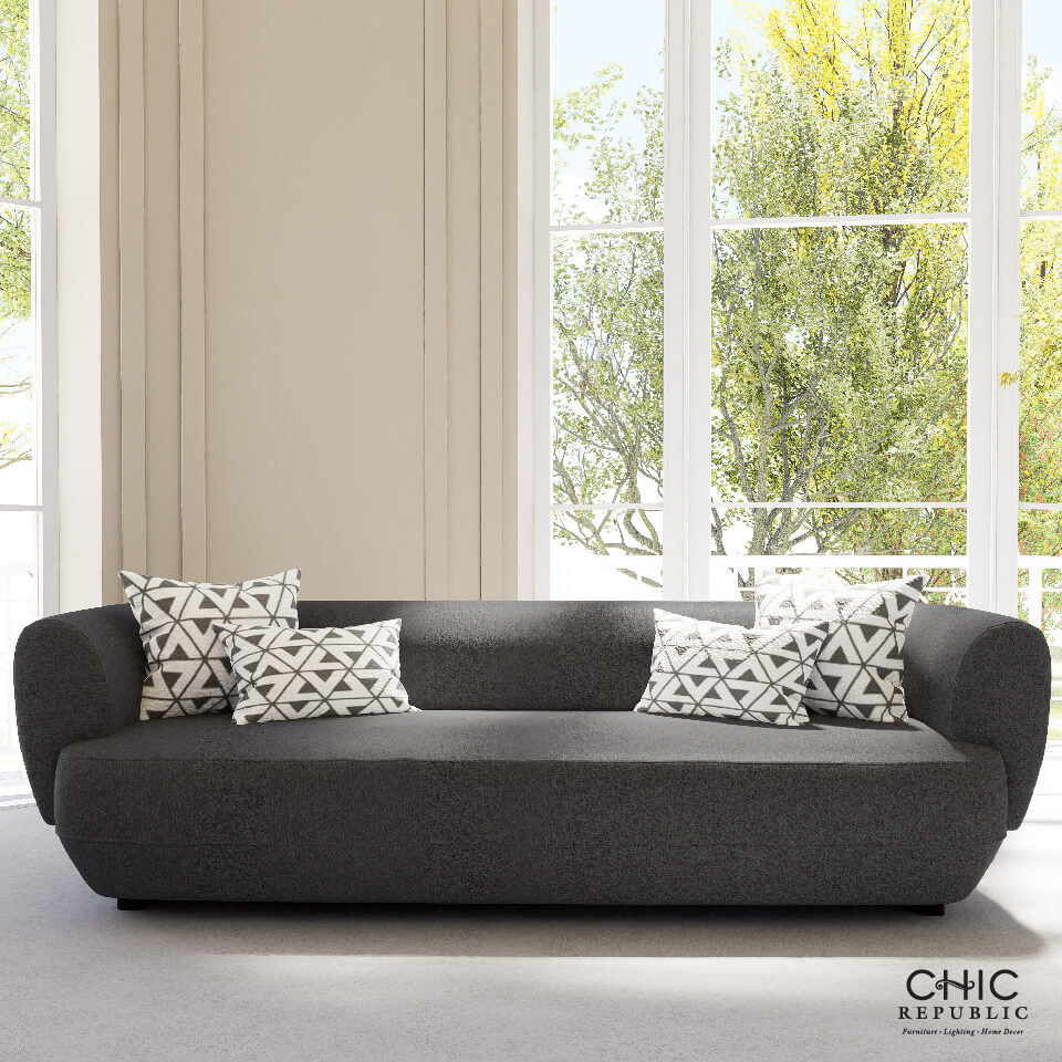 โซฟา 3 ที่นั่ง CHIC REPUBLIC รุ่น BERGEN/3 สีเทาเข้ม