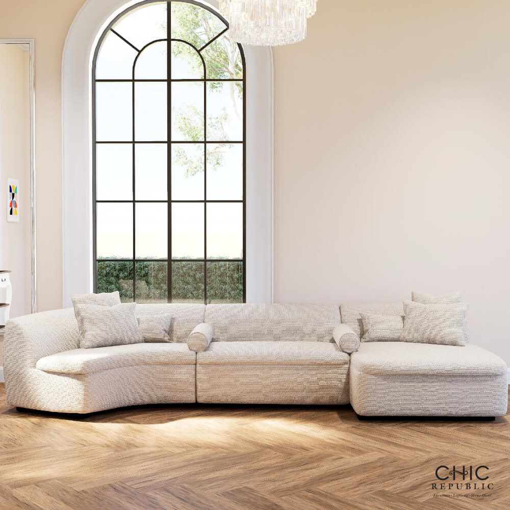โซฟาเข้ามุมทรงตัว U CHIC REPUBLIC รุ่น SAINSBURY/U สีขาว