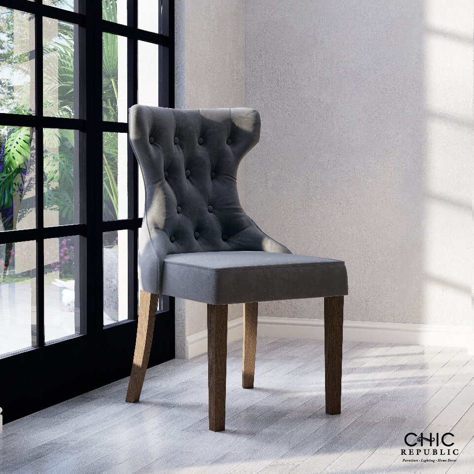 เก้าอี้รับประทานอาหาร CHIC REPUBLIC รุ่น TENBURY สีเทาเข้ม