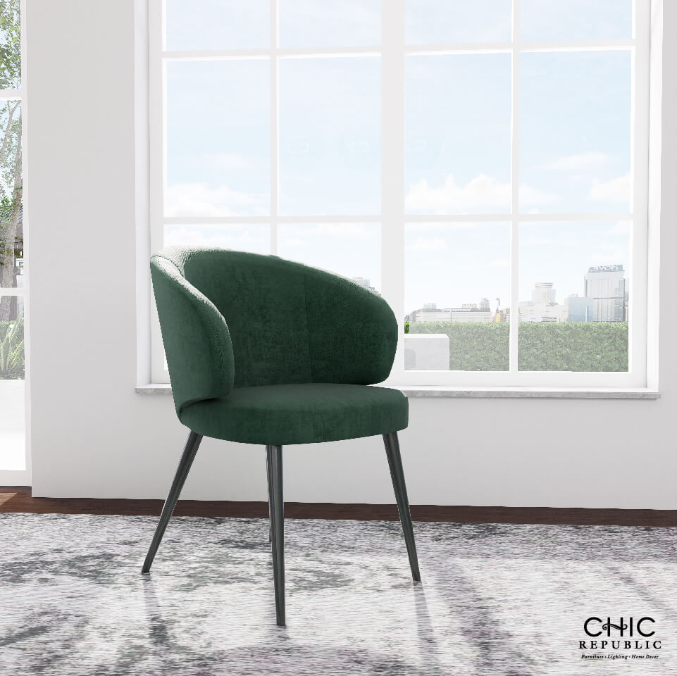 เก้าอี้รับประทานอาหาร CHIC REPUBLIC รุ่น KHERTY สีเขียวเข้ม