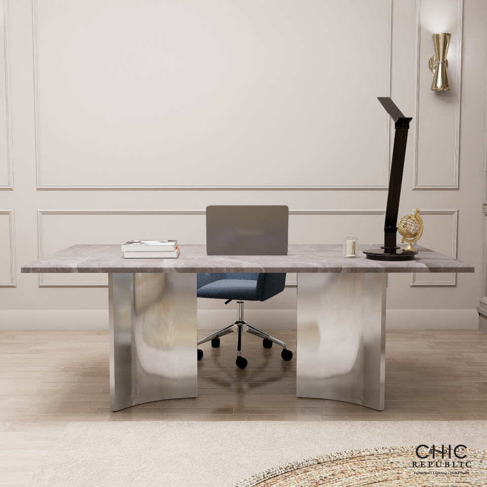 โต๊ะอาหาร CHIC REPUBLIC รุ่น AEOLUS-CH/200 MARBLE สีเทาอ่อน