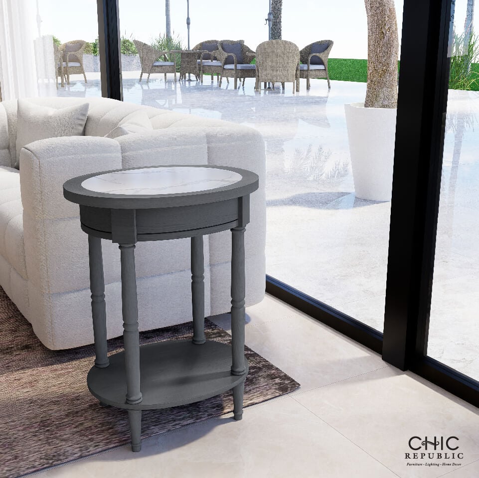 โต๊ะข้าง CHIC REPUBLIC รุ่น MIRELLO/50 สีเทาเข้ม