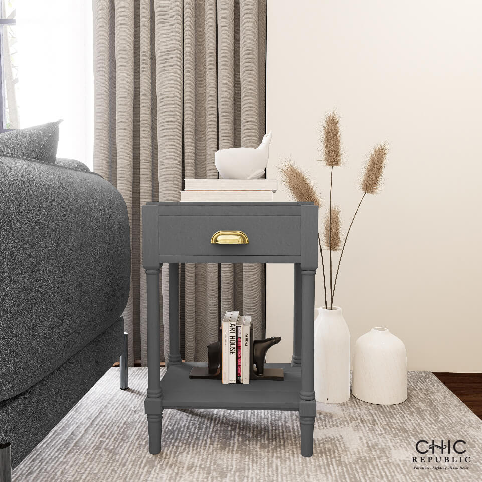 โต๊ะข้าง CHIC REPUBLIC รุ่น MURLAND/45 สีเทาเข้ม