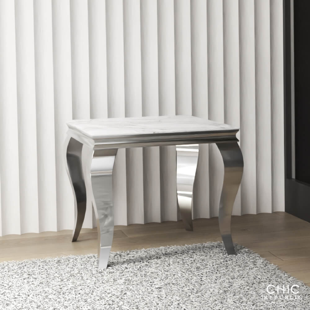โต๊ะข้าง CHIC REPUBLIC รุ่น SANTIAGO-CH/60 MARBLE สีขาว
