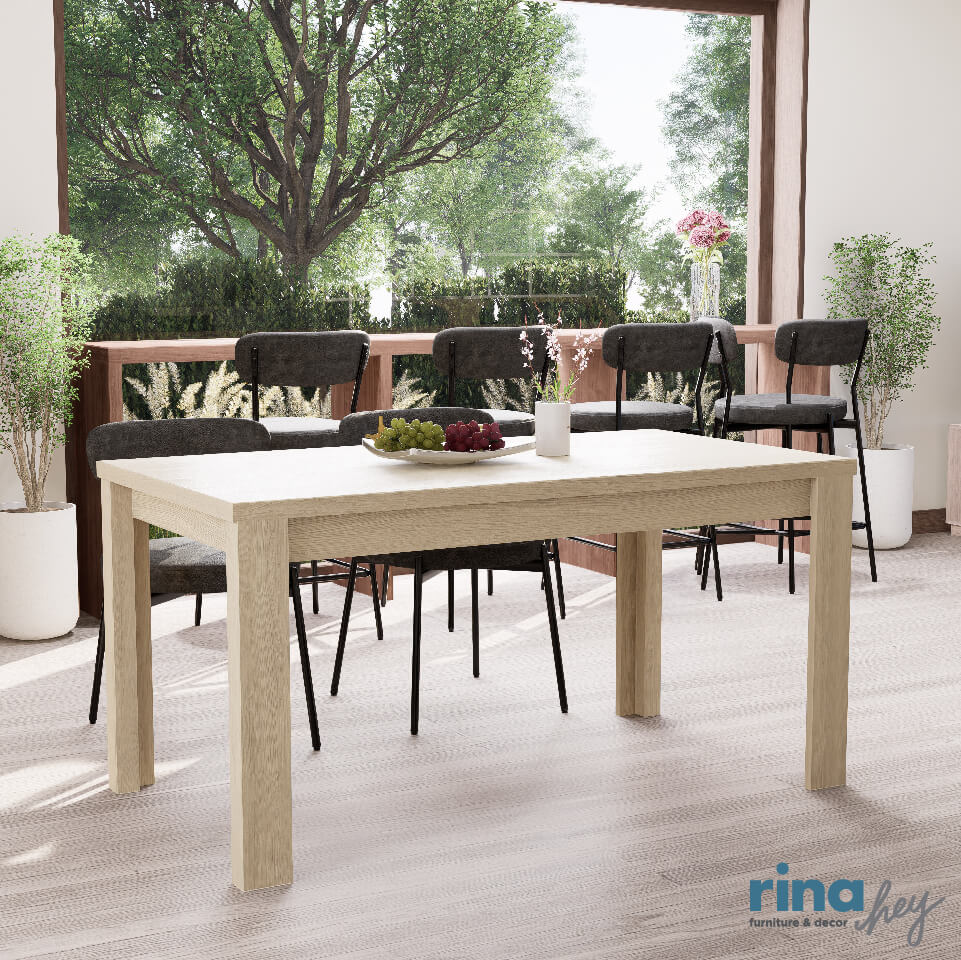 โต๊ะอาหาร  RINA HEY รุ่น COMODO/150 สีน้ำตาลอ่อน