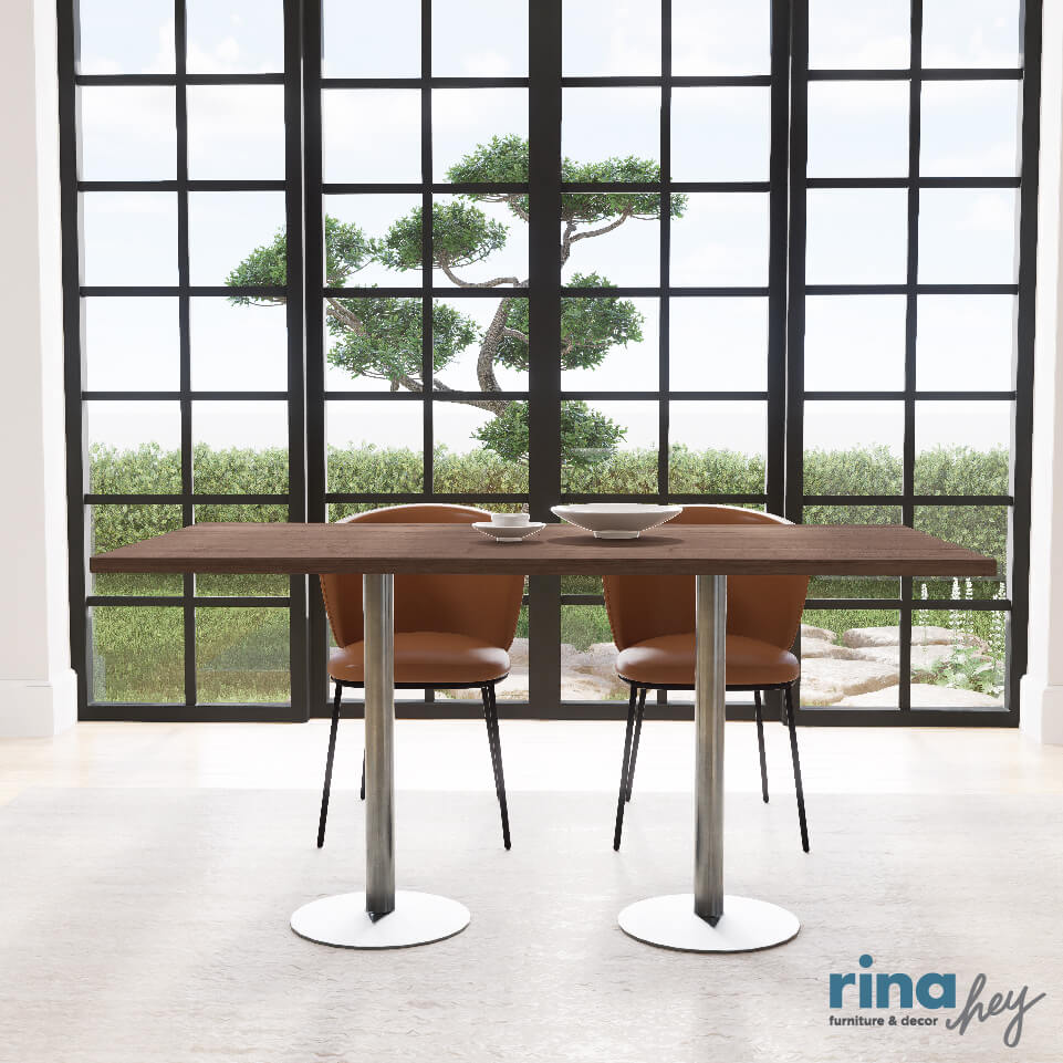 โต๊ะอาหาร  RINA HEY รุ่น UNIQUE-B/150 สีวอลนัทเข้ม_6