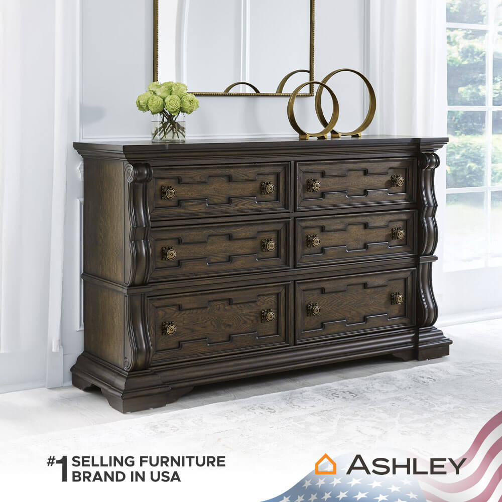 ตู้ลิ้นชัก 6 ลิ้นชัก ASHLEY FURNITURE HOMESTORE รุ่น MAYLEE/181 สีน้ำตาลเข้ม