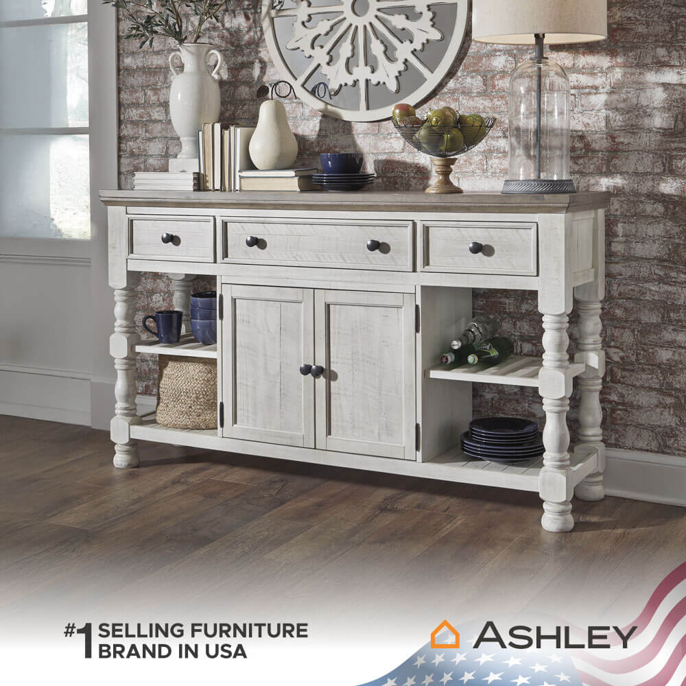 ตู้เตี้ยบานผสม ASHLEY FURNITURE HOMESTORE รุ่น HAVALANCE/170 สีขาววินเทจ