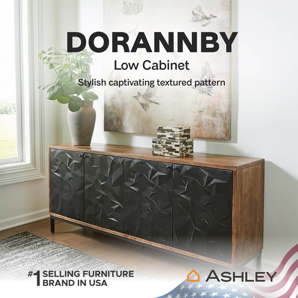 ตู้เตี้ยบานเปิด ASHLEY FURNITURE HOMESTORE รุ่น DORANNBY/177 สีน้ำตาล