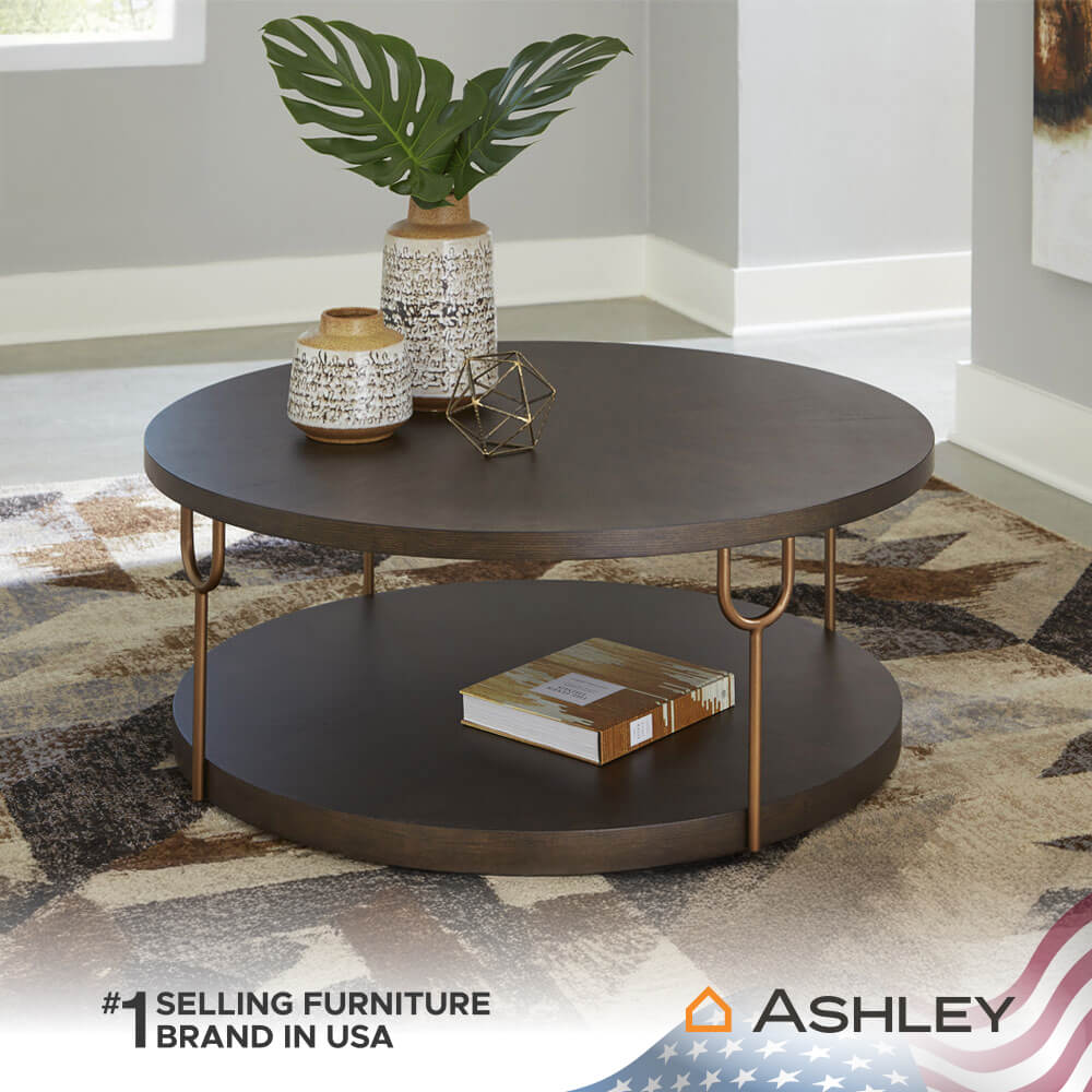 โต๊ะกลาง ASHLEY FURNITURE HOMESTORE รุ่น BRAZBURN/106 สีน้ำตาลเข้ม_4