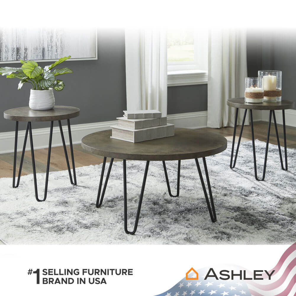 ชุดโต๊ะข้าง ASHLEY FURNITURE HOMESTORE รุ่น HADASKY/3 สีน้ำตาล_5