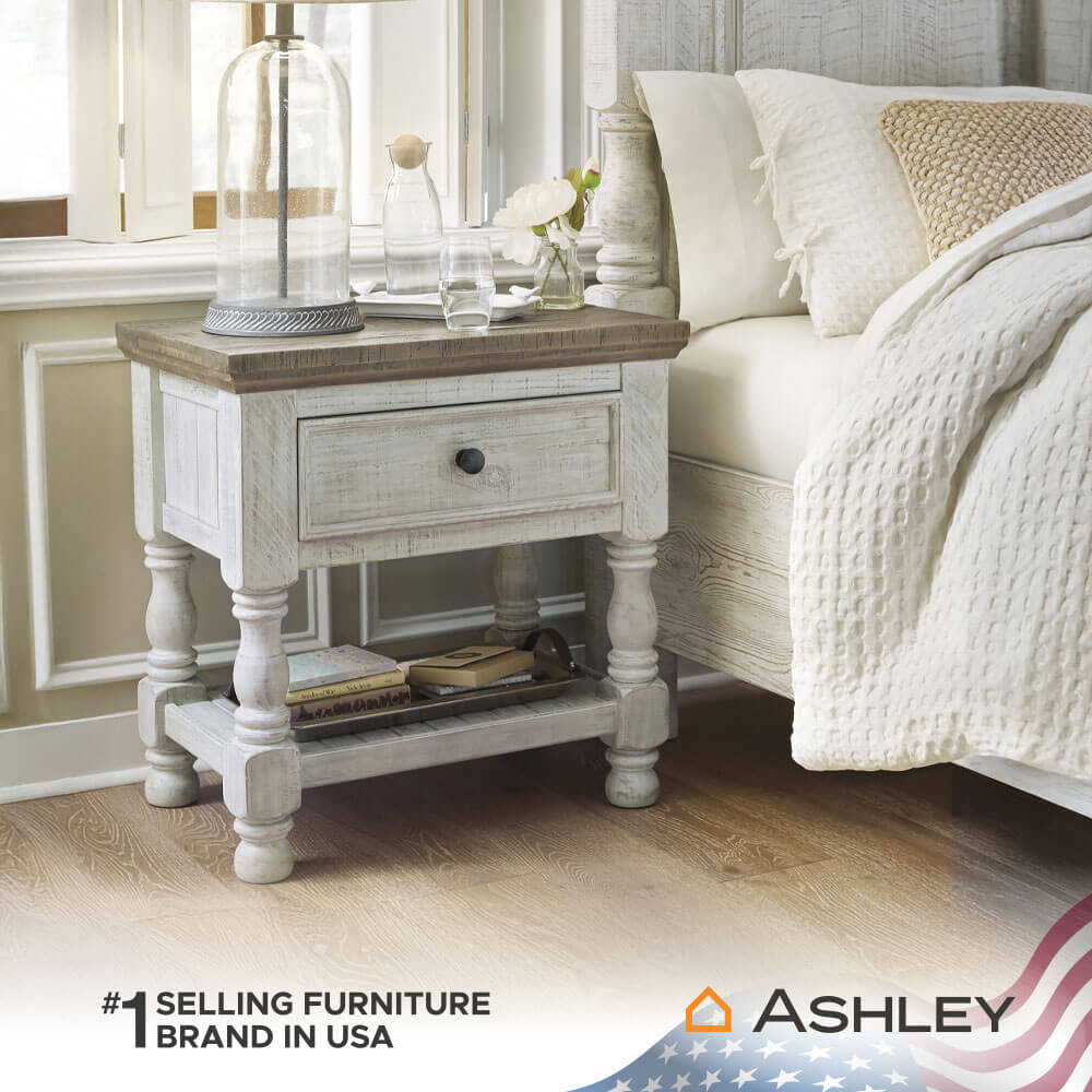 โต๊ะข้างเตียง ASHLEY FURNITURE HOMESTORE รุ่น HAVALANCE สีขาววินเทจ_8