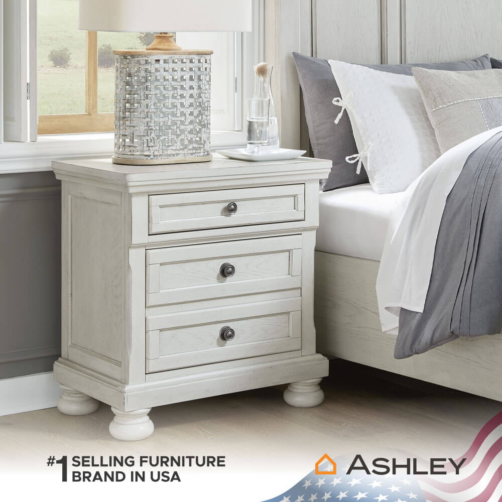ตู้ข้างเตียง ASHLEY FURNITURE HOMESTORE รุ่น ROBBINSDALE สีขาววินเทจ_7