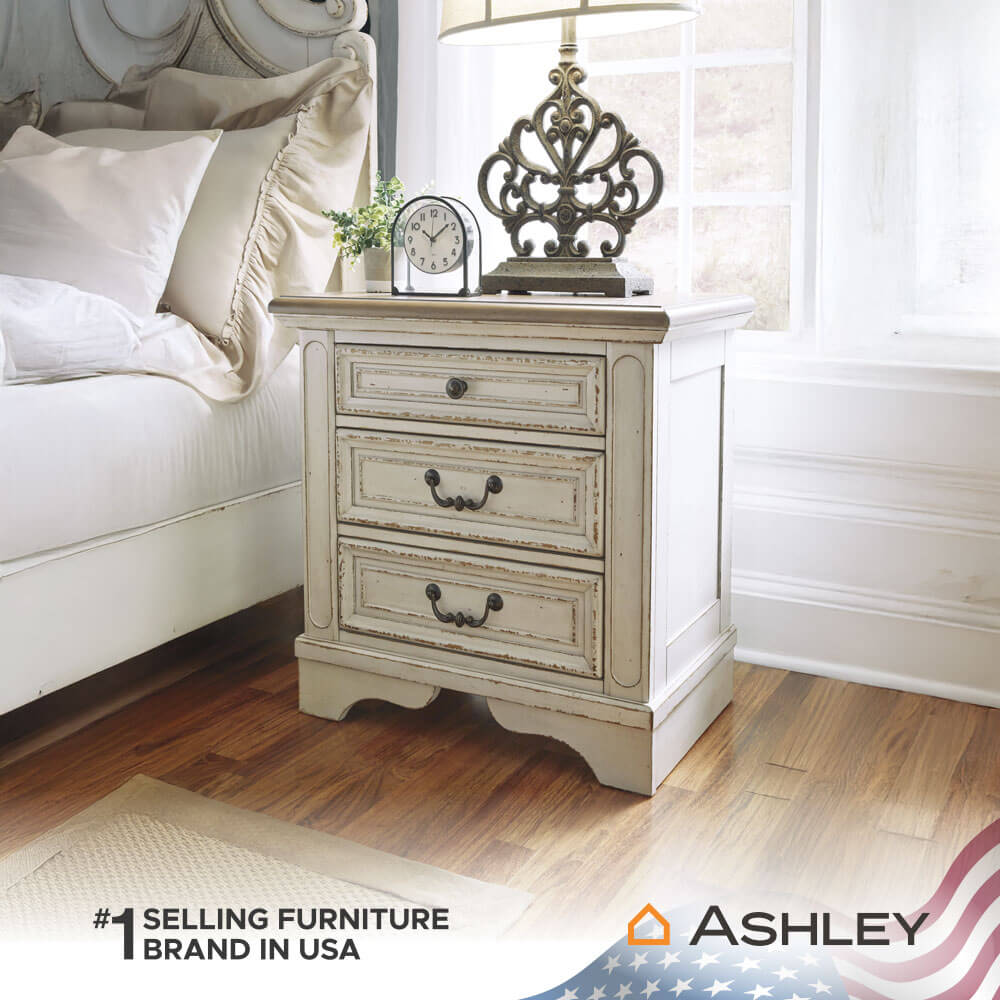 ตู้ข้างเตียง ASHLEY FURNITURE HOMESTORE รุ่น REALYN สีขาววินเทจ_5